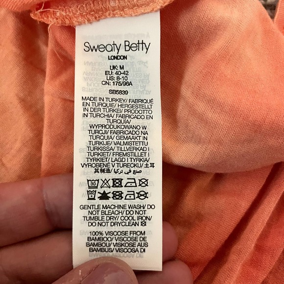 BRAND NEW Sweaty Betty Easy Peazy Tank Top Orange Bleach Dye Tie Dye ombré - Picture 8 of 9